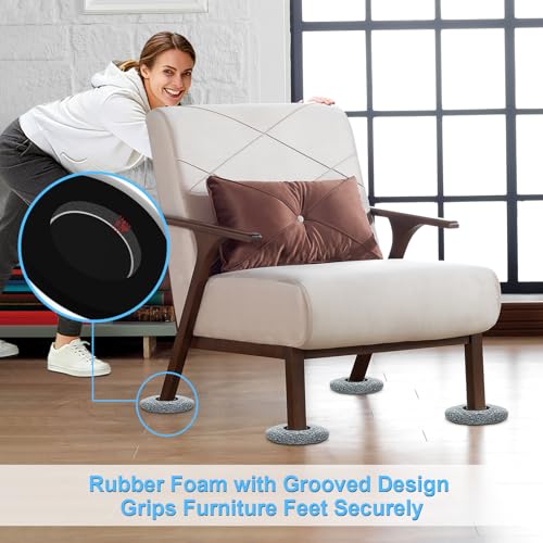 New Upgrade Furniture Movers Sliders: Multi-Surface Furniture Sliders - size: 4.3in Round 4+4Pack
