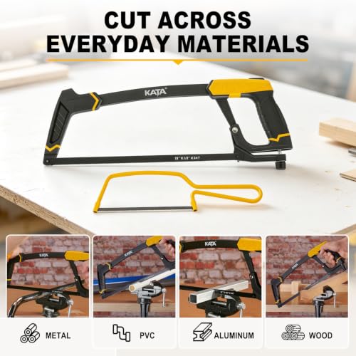 KATA 12" High Tension Hacksaw Set, 6" Mini Hacksaw, 10 Extra Blades - size: 12" Hacksaw Set