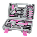 CARTMAN Complete Household Tool Set, Pink Hand Kit With Storage Case - color: Light Pink