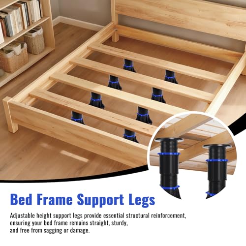 YHK 8PCS Adjustable Height Bed Support Legs 8.4-13.5 inch, Bed Frame Support Legs for Bed Slat, Bed Support Reinforcement Parts Bed Frame Support Replacement - size: 8PCS