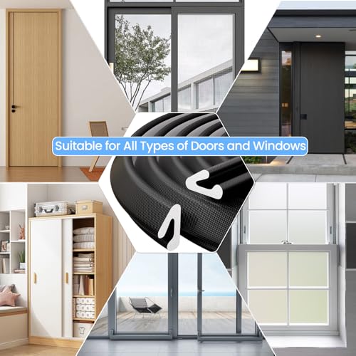 2Pcs x 26ft Black V-Shape Small Weather Stripping Door Frame Seal - color: Black, size: 2Pcs x 26 FT