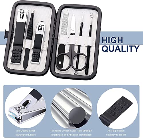 Aceoce Nail Clippers Set Professional Manicure Set Grooming Kits Nail Kit - color: Black and White