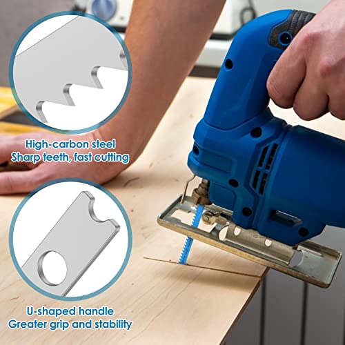 24PCS Jig Saw Blade Set, High Carbon Steel Assorted Saw Blades, U-Shank Sharp Fast Cut Down Jigsaw Blade for Wood Metal Plastic Cutting Includes 6t 8t 10t 14t 18t 24t 32t