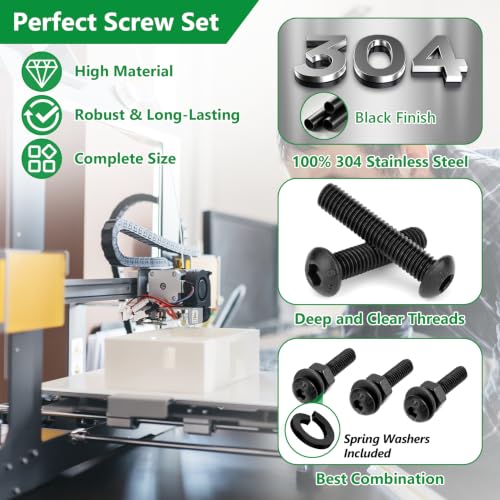 820Pcs Screw Assortment Kit, M2-M4 304 SS Black Hex Button Cap Bolts - size: M2 M3 M4 820pcs 2
