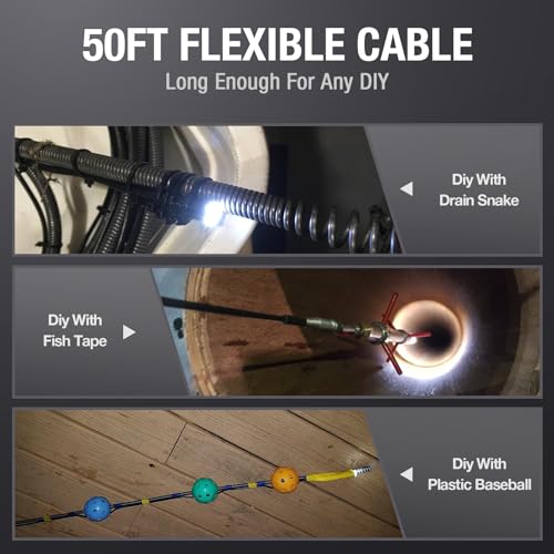 Teslong 50FT USB C Borescope Camera with Light for iPhone 15/16/17 Android
