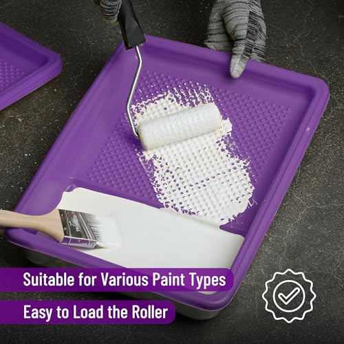 Bates- Paint Tray Liner, 9 Inch, 10 pcs, Purple Paint Pans Trays, Paint Roller Tray, Roller Tray Liners - color: Purple, size: 10 Pack 9 Inch