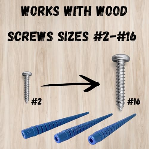 Pluggies Stripped Screw Hole Repair Kit – Wood Screw Hole Fix for Cabinet Hinges, Doors & Furniture – Heavy Duty Wall & Wood Anchors – Made in USA – 24 Pack