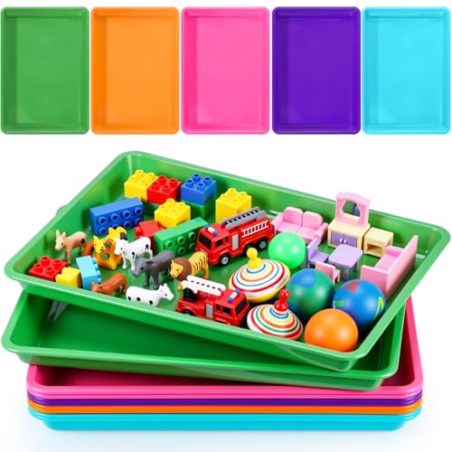 Maitys 15 Pack Plastic Art Trays 12 x 16 Inch Sensory Trays, Vibrant Color - color: Vibrant Color