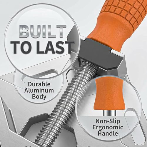 4pcs Corner Clamp with Adjustable Aluminum Alloy Swing Jaw, ingle Handle Clamps for DIY Woodworking, Photo Framing, Gifts for Men Dad