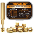 M3 Press in Threaded Inserts for plastic-100Pcs M3x5.7x4.6 with Heat Set Insert Tools-Brass Metric Knurled Nuts for 3D Printing Components and Plastic Parts - size: M3xL5.7xD4.6-100Pcs