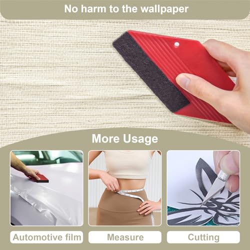 Rugreat Peel and Stick Wallpaper Tool Kit Contact Paper Smoothing Tools | Contact Paper Hanging with Felt Squeegee Knife Tape Measure for Apply Wallpaper for Vinyl Backsplash Tile Window Film