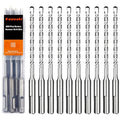 SDS Plus Rotary Hammer Drill Bit Set - 10-Piece 1/4" x 6" Concrete Masonry Drill Bits for Brick, Cement & Stone - Durable Alloy Tip, Fast Drilling - size: 1/4" x 6"