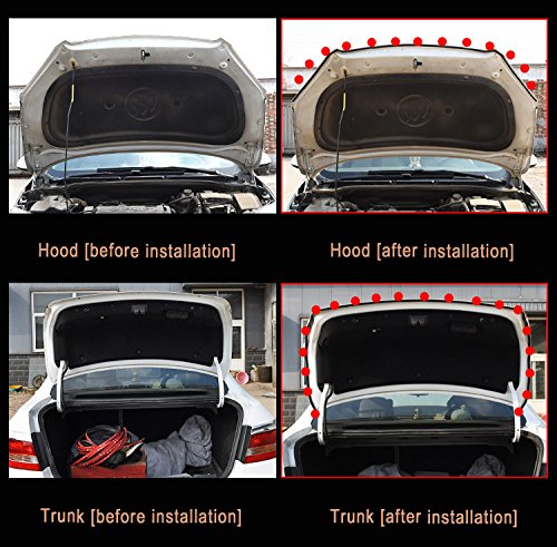 Universal Door Seal Strip, B-Shape Rubber Weatherstrip for Auto Windows Sunroof & Engine Cover Protection (16.5 Feet, Black) - size: 51/100" (W) x 1/5" (T) x 16.5' (L)