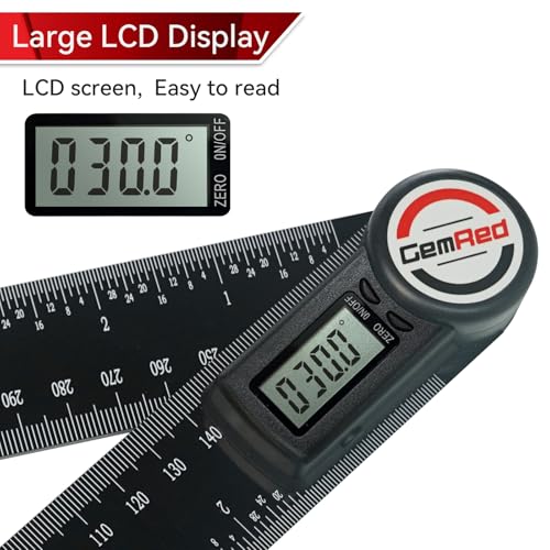 GemRed Digital Protractor Digital Angle Finder Ruler - color: Black