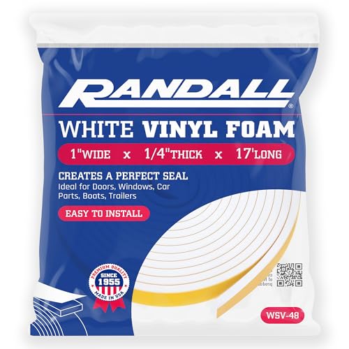 Weather Stripping Foam Tape, 17 Ft Door Seal Strip, EVA Material, High Density 1/4" Thick, No Residue Adhesive, Weatherproof Door Seal Strip for Sliding Door, Windows, White (1" Wide) - size: 1" Wide
