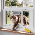 Full-Size Cat Door for Window, H: 15.3", Fit 32"-36" Window - size: Fit 32"-36" Window