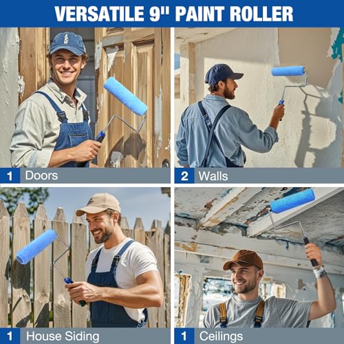 Great Andrew 18 Pack Paint Roller Covers 9 Inch 3/8" Nap - size: 18 PCS, 9-In