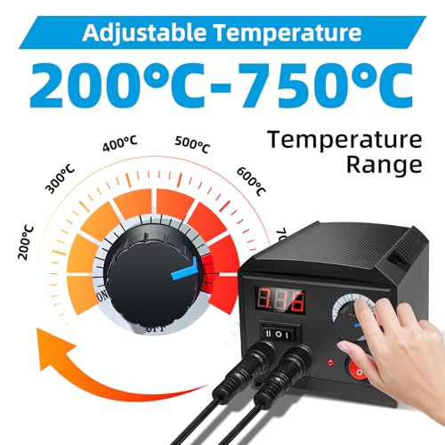 FIRElood Wood Burning Tool, Wood Burner kit Pen 200~750℃, Wood Burning kit with Digital Thermometer Temperature Adjustable Temperature, 2 pyrographic Wood Burning pens, 36 Wood Burning Pen Tips