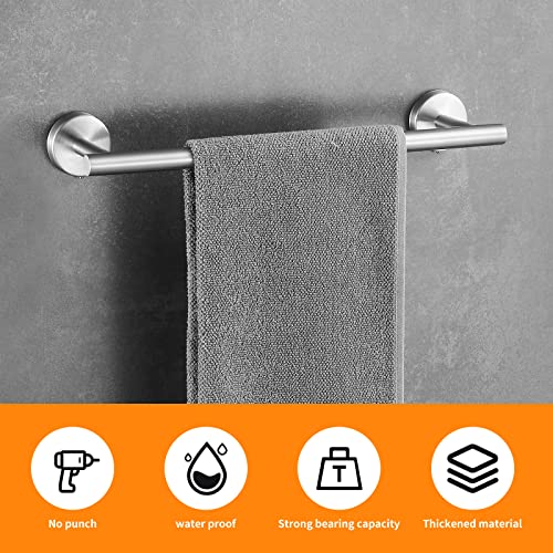 Brushed Nickel Bathroom Hardware Set, 24 Inch Towel Bar Set 10 Pieces Bathroom Accessories Set Includes Includes 2 Packs 24 Inch Towel Bar, Towel Ring, Toilet Holder and 4 Packs Towel Hooks - color: Brushed Nickel-10pcs-24inch