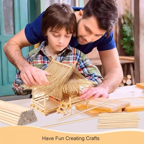 ONUPGO 15Pcs 1/2" x 15" Hardwood Craft Dowel Rods, Unfinished Natural Round Wood Sticks, Straight Smooth Surface Without Burr - size: 1/2"x15"Dowels-15 PCS
