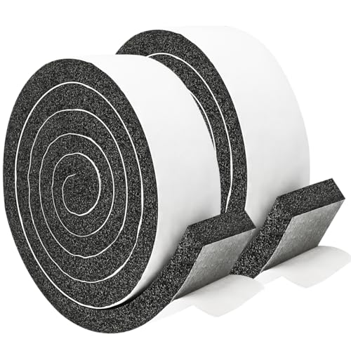 2 Rolls 1 Inch W 3/8 Inch T Weather Stripping Air Conditioner Open Cell Foam Seal Tape, Window Insulation High Resilience Seal Strip for Doors Window,Total 16FT - size: 1IN*3/8IN*16FT