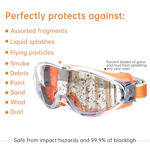 UXIETIN Mowing Goggles with Transparent Lenses