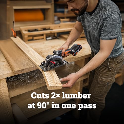 WORX Cordless Compact Circular Saw, 20V 4-1/2-Inch Brushless, WX531L.9