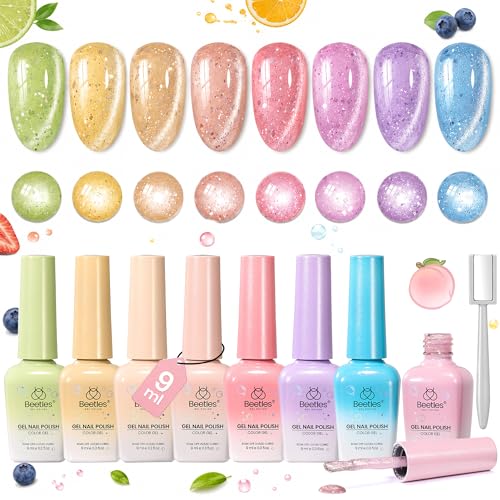 Beetles Bubbly Mixology Cat Eye Gel Nail Polish Set, 8 Colors Pastel Gel - color: 0-0-0-Bubbly Mixology