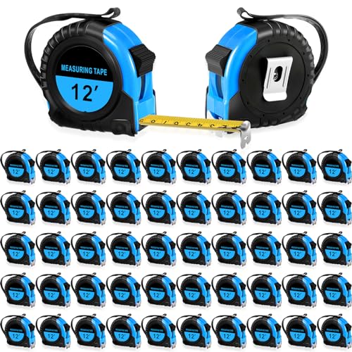 Copkim 50 Pieces 12 Ft Tape Measure Retractable Bulk,Blue - color: Blue