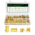 460pcs Brass Compression Sleeves Ferrules Inserts Fittings Kit | 6 Sizes 1/2" 3/8" 5/16" 1/4" 3/16" 1/8" Hose Repair Kit of Air Water Fuel Oil Gas Tube Lines - color: 460PCS Brass Compression Sleeves Ferrules Inserts