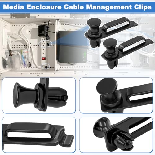 Media Enclosure Cable Management Clips Push Lock Pin Kit Fit for Legrand Wall Network Box AC103520-20 Pack with Cable Ties