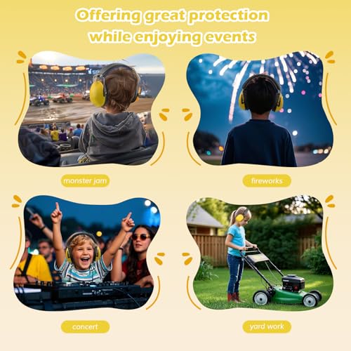 ProCase Noise Cancelling Headphones for Kids/Toddlers SNR 27dB Ear Muffs - color: Yellow