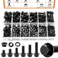 mankk 248PCS Metric Flange Hex Bolts and Nuts Kit M6x1.0 Bolt (12mm to 35mm) Grade 10.9 Black Alloy Steel Class Hex Bolts and Nuts Washers Kit for Automotive - color: Black-248PCS M6