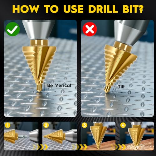 Titanium Step Drill Bit - 4241 HSS Step Bit with Two Spiral Grooved - color: 1Pcs Spiral