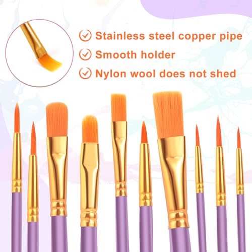 ESRICH 20PCS Paint Brushes, Paint Brush for Acrylic Painting - color: Purple, size: 20