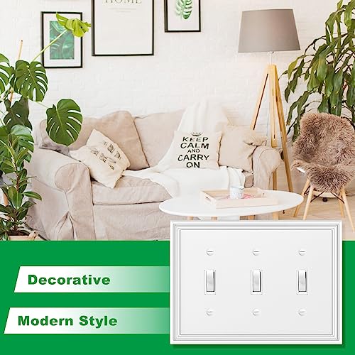 Ranweydi Decorative Wall Plate Double Toggle Light Switch Covers Plates - size: 3 Gang Triple Toggle