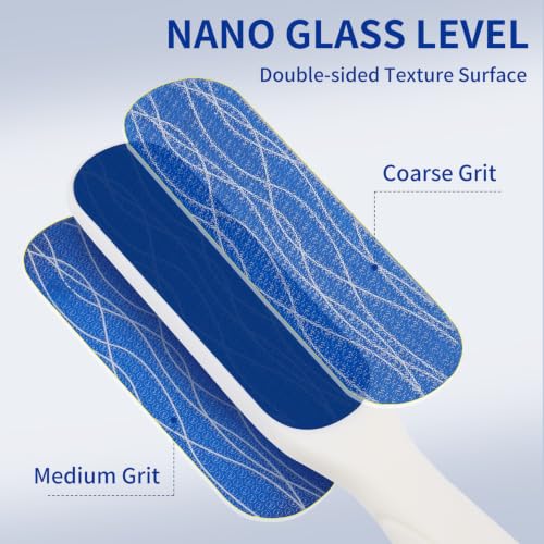 Nano Glass Foot File, Double-Sided Foot Callus Remover for Cracked Heels - color: White