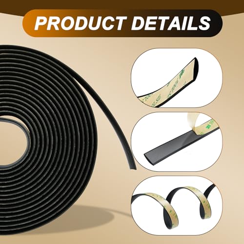 16.5FT/5M Car Windshield Seal Strip & Sunroof Rubber Seal, Universal Automotive Weather Stripping Seal Strip for Car Front Rear Windshield, Sunroof, Windows, Sliding Doors Edge Trim Molding Protection