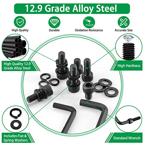 1500PCS Screw Assortment Kit, M2-M6 12.9 Alloy Steel Hex Socket Cap Bolts - size: M2 M3 M4 M5 M6 1500pcs 3