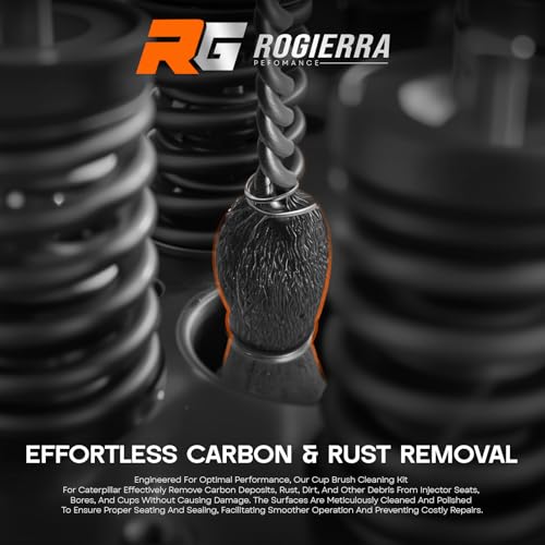 Injector Sleeve Cup/Seat/Bore Cleaning Brush Kit Replace AP0084 AP0085 3252 Compatible with Ford 1994~2018 Powerstroke 6.0L 6.4L 6.7L 7.3L / Caterpillar 3126 C7 C9 / Navistar/Maxxforce