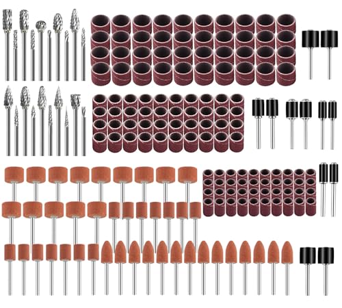 Tungsten Carbide Burr, Sanding Drums & Grinding Stone Set, 194 Pcs - size: 194 Pcs