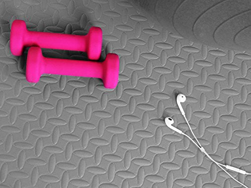 BalanceFrom Puzzle Exercise Mat 3/4-In Thick, EVA Interlocking Foam Tiles - color: Grey, style: 3/4" Thick, 24 Square Feet