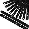 12Pack Straight Brackets Black Mending Plate 10In Metal Brackets for Brace - size: 12 Inch (12 Pack)