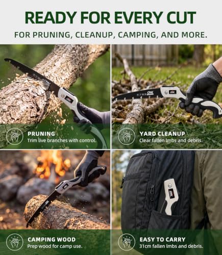 10-Inch Folding Saw, 7 TPI SK5 High-Carbon Steel Pruning Saw