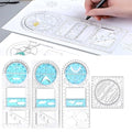4 Pcs Multifunctional Geometric Ruler,Math Measuring Rulers for Drawing and Art,Metric Ruler Drawing Tool for School Office Supplies and Build