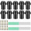 10 Pack Black Floor Door Stopper Cylindrical Door Stops 2.4'' Doorstops