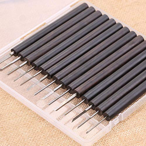 14Pcs Hand Carving Knife, Wood Carving Chisel Set DIY Woodworking Olive Nut Walnut Engraving Tool Set