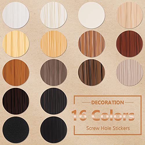 Epakh 864 Pcs Screw Hole Covers Wood Stickers, Basic Color - color: Basic Color