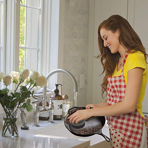 SCRUBIT Grill Cleaning Brush - Grill Sponge Bristle Free BBQ Cleaner with Heavy Duty Scrubber Pad, Safe Cast Iron and Griddle Scraper Pads, Ideal Accessories for Charcoal and Gas Grills - 2 Pack