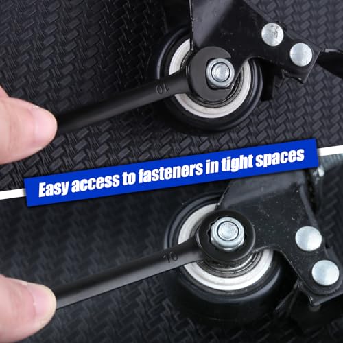 Mini Wrench Set Metric 10 PCS Ignition Wrench Set, 4-11mm, Black - style: Metric(Black)